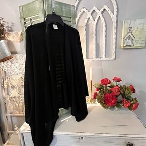 Classic Black Open Front Cardigan